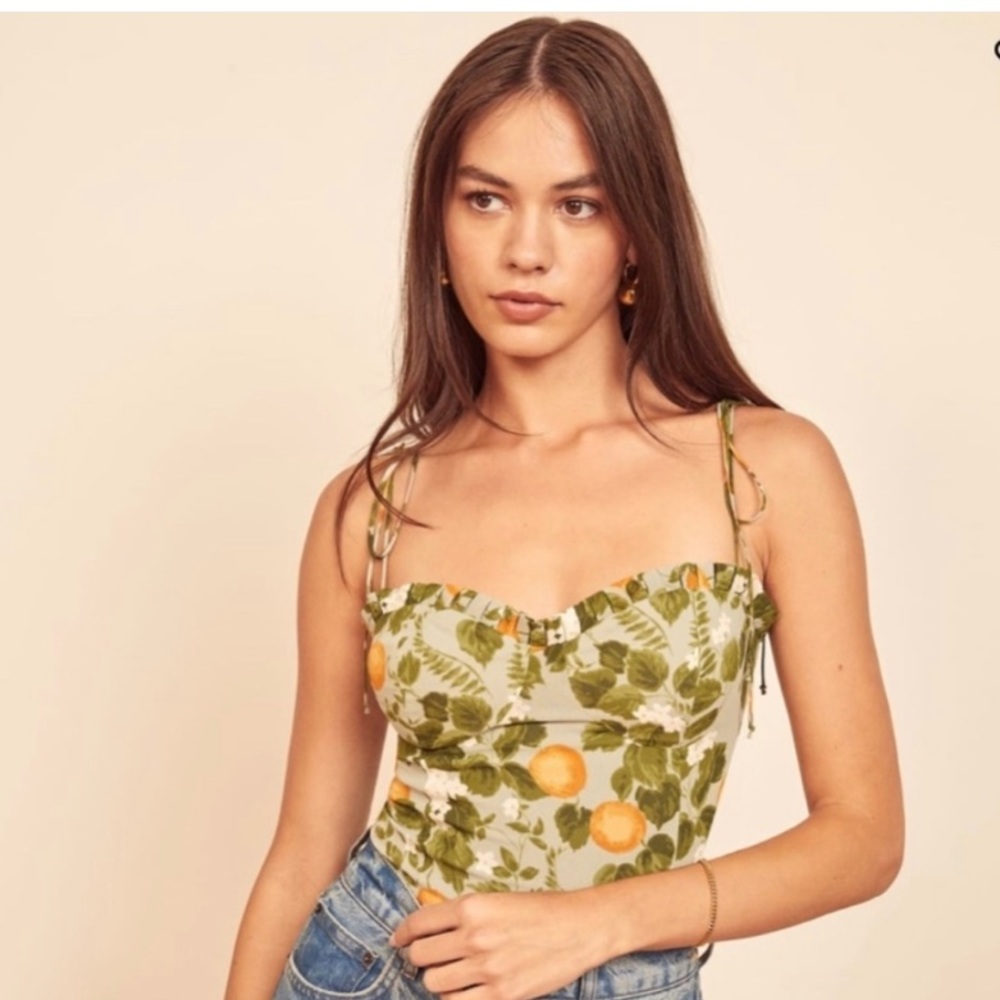 Reformation Novena Top in Orange Grove